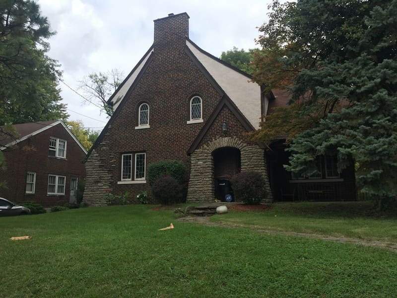 Brick and siding home exterior